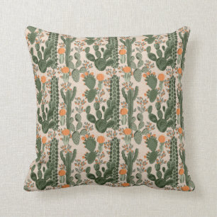 Colourful Cactus Pattern Throw Pillow