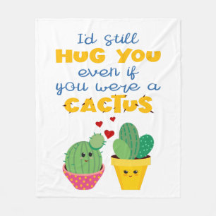 Colourful cactus romantic humour fun Valentine Fleece Blanket