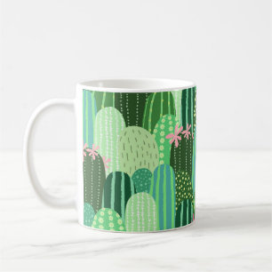 Colourful Cactus Seamless Pattern Illustration Coffee Mug