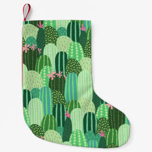 Colourful Cactus Seamless Pattern Illustration Small Christmas Stocking