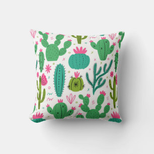 colourful Cactus  Throw Pillow