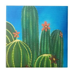Colourful Cactus Tile