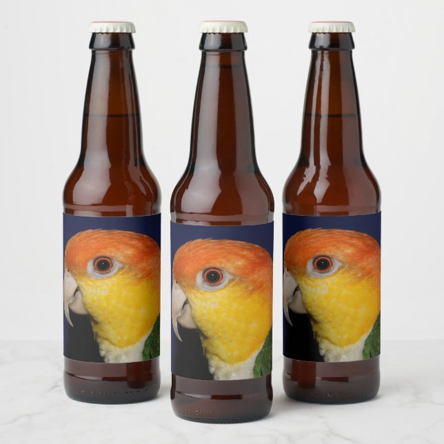 Colourful Caique Parrot Beer Bottle Label (Bottles)