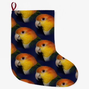 Colourful Caique Parrot Large Christmas Stocking