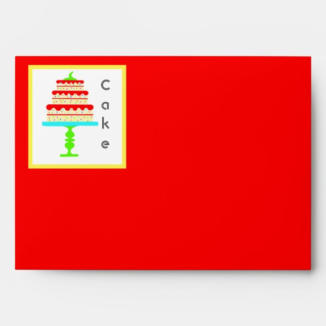 Colourful Cake Children’s Birthday Party Envelope (Front)