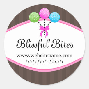 Colourful Cake Pops Bakery Box Seals