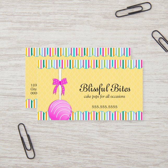 Colourful Cake Pops Business Card (Front/Back In Situ)