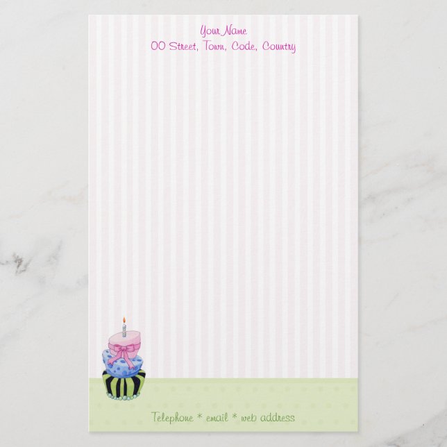Colourful Cake Stationery (Front)