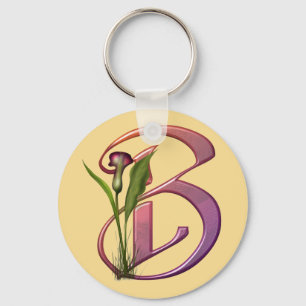 Colourful Calla Initial B Keychain