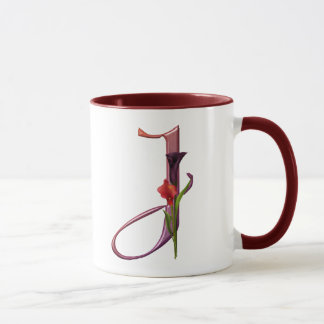 Colourful Calla Initial J Mug