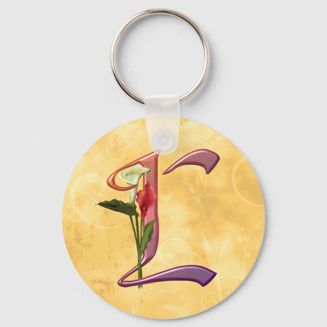 Colourful Calla Initial L Keychain (Front)