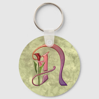 Colourful Calla Initial N Keychain