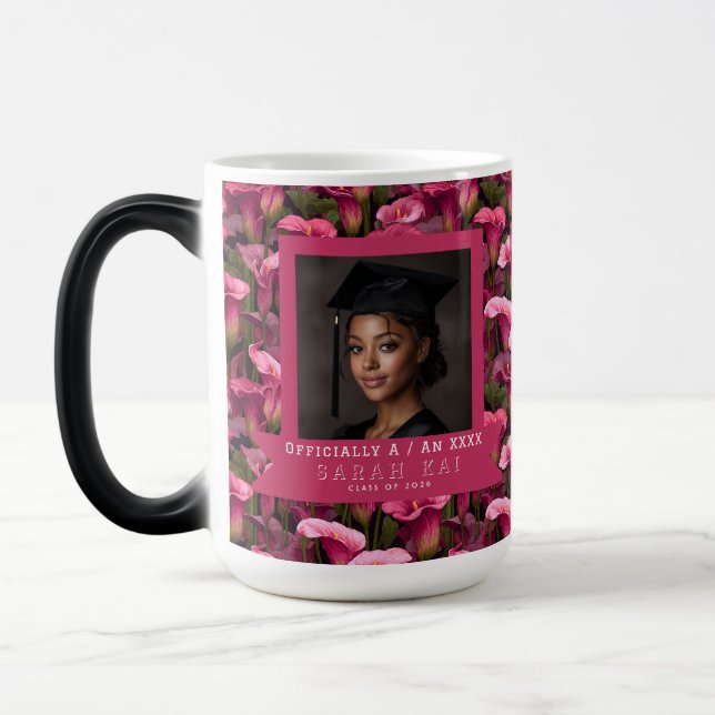 Colourful Calla Lilies Floral Commencement Magic Mug (Left)