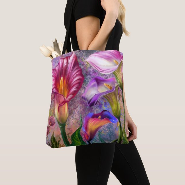 Colourful Calla Lilies Tote Bag (Close Up)