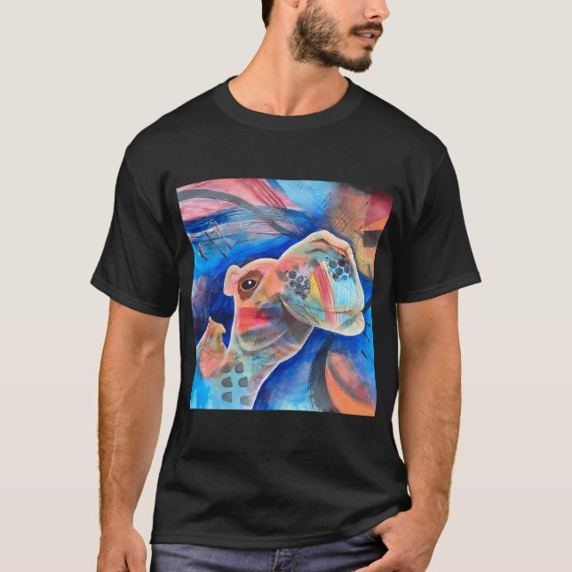 Colourful Camel Abstract T-Shirt (Front)
