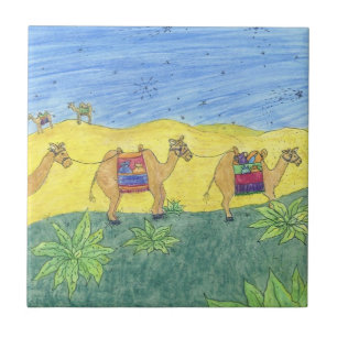 Colourful Camels Tile
