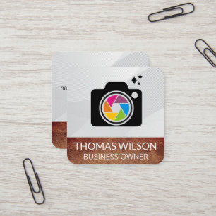 Colourful Camera Lens Shutter Creative Artist Square Business Card
