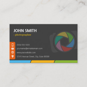 Colourful Camera Shutter Lens - Double Sided Desig Business Card