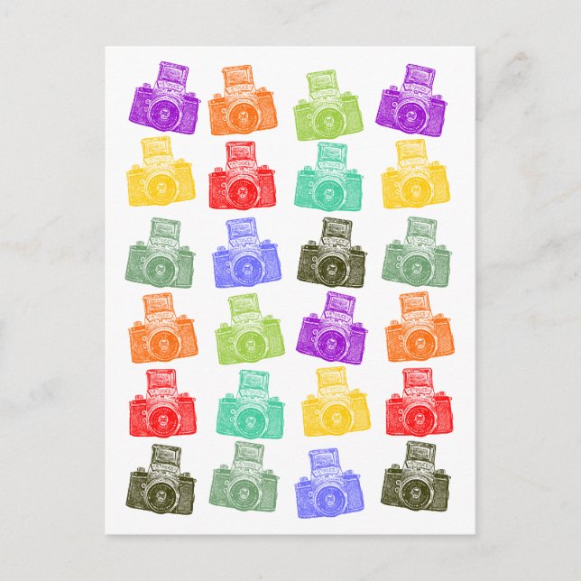 Colourful Cameras Postcard (Front)