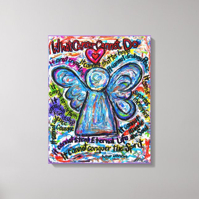 Colourful Cancer Angel Canvas Art Print (Front)