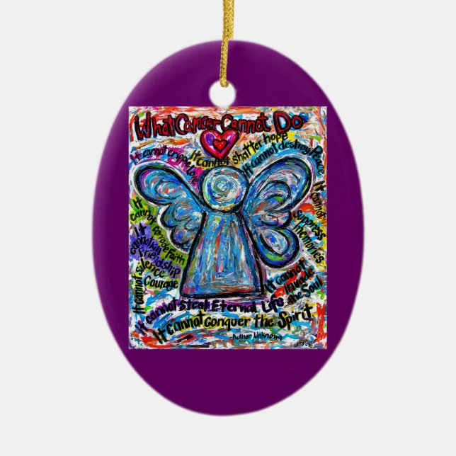 Colourful Cancer Angel Ornament Pendant Customized (Front)