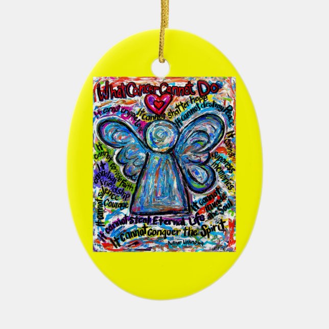 Colourful Cancer Angel Ornament Pendant Customized (Front)