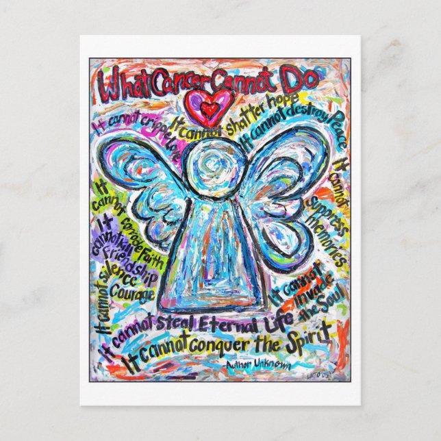 Colourful Cancer Angel Postcard (Front)
