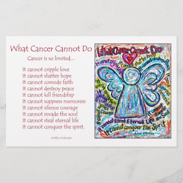 Colourful Cancer Angel Stationery (Front)