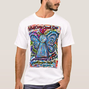 Colourful Cancer Angel T-shirt (Angel Front & Poem