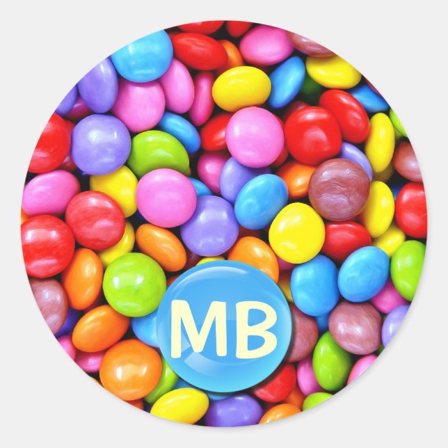 Colourful Candies Classic Round Sticker (Front)