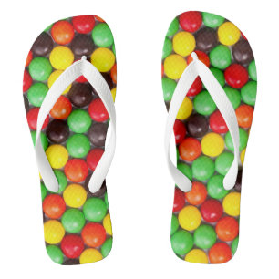 Colourful candies flip flops