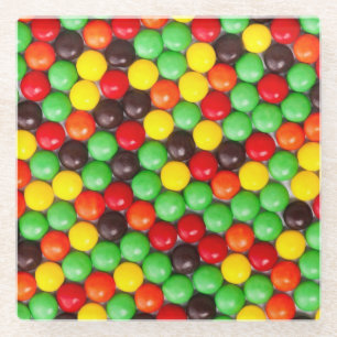 Colourful candies glass coaster