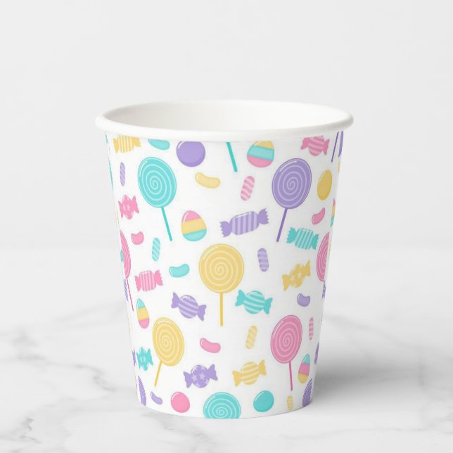 Colourful candies paper cups (Front)
