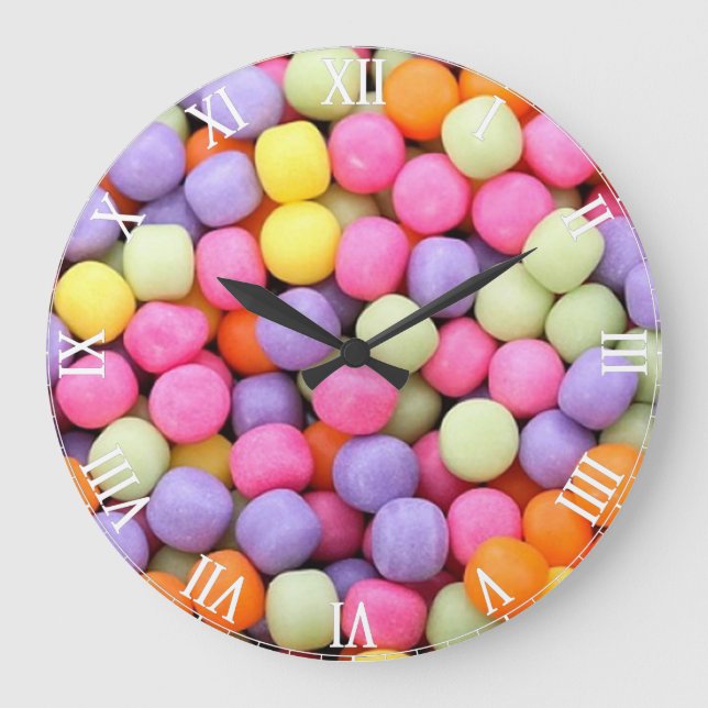 Colourful Candies Pattern Large Clock (Front)