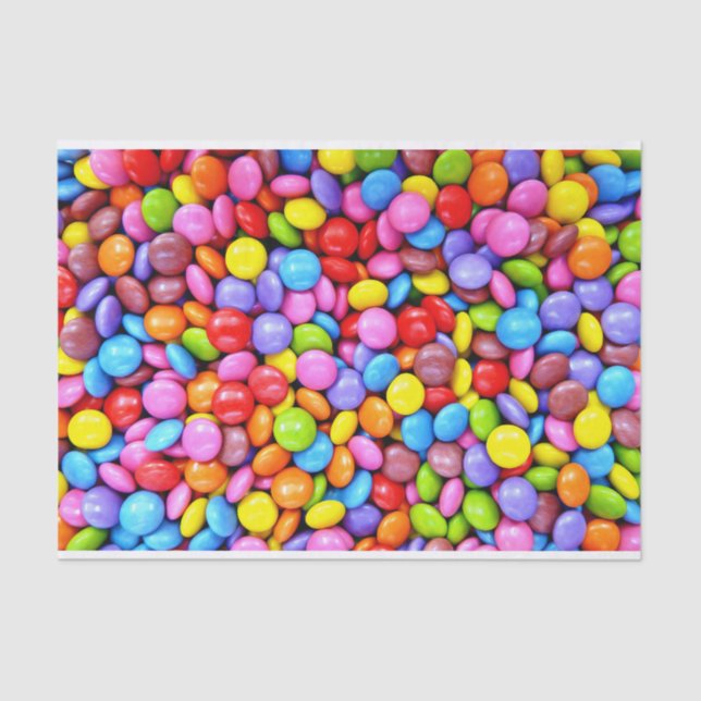 Colourful Candies Personalize Photo Tissue Paper (Front)