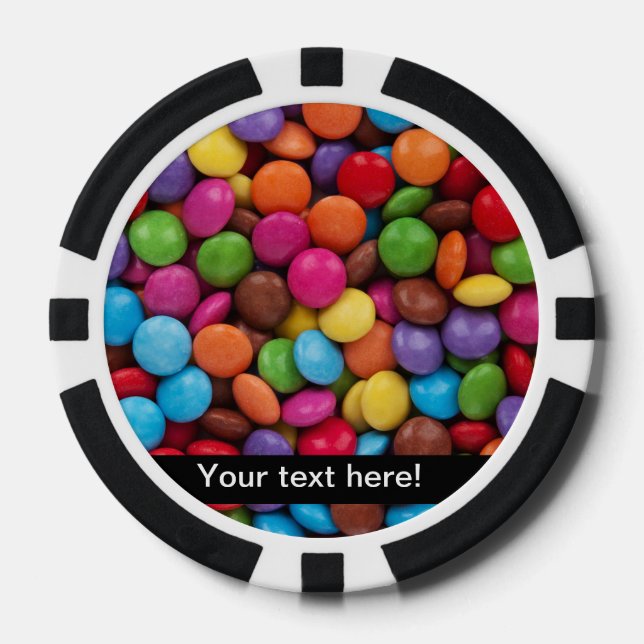 Colourful candies poker chips (Front)