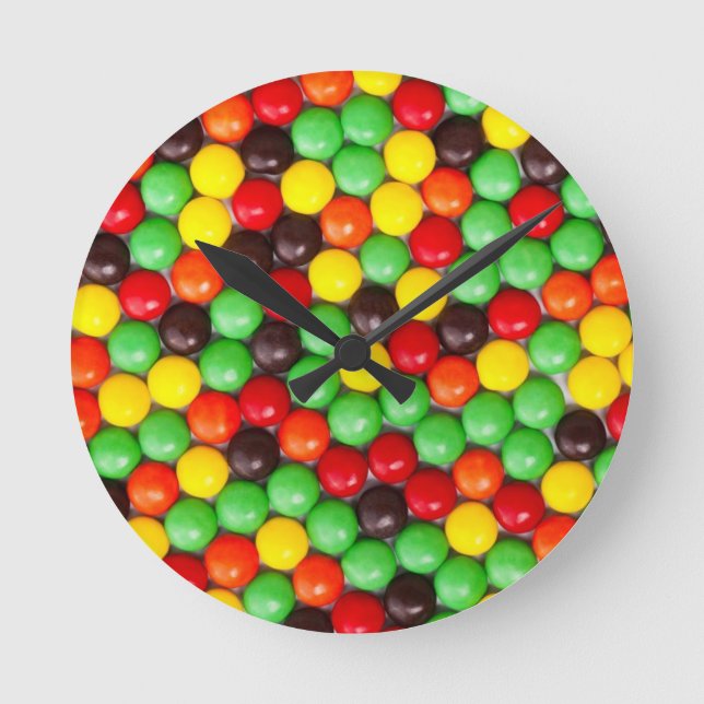 Colourful candies round clock (Front)