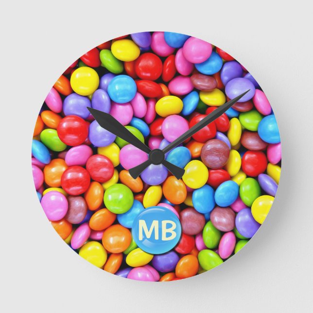 Colourful Candies Round Clock (Front)