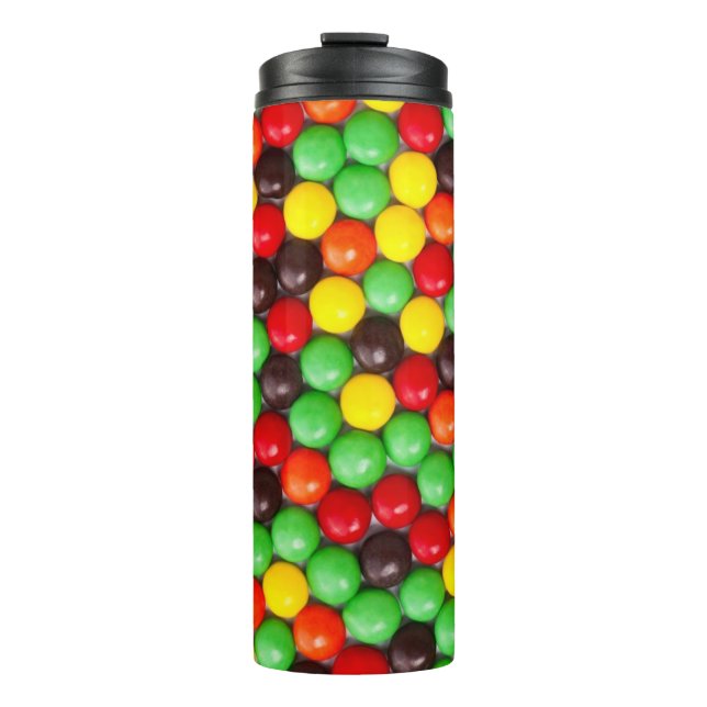 Colourful candies thermal tumbler (Front)