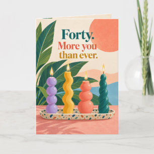 Colourful Candles 40th Milestone Birthday Card