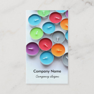 Colourful candles business card
