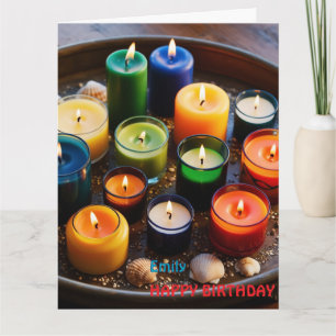 Colourful Candles Happy Birthday Card