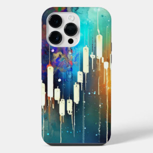 Colourful candlestick chart abstract painting iPhone 14 pro max case