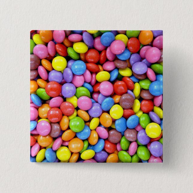 Colourful Candy 2 Inch Square Button (Front)