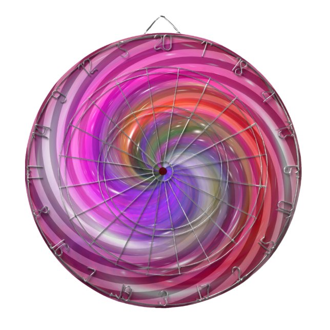 Colourful Candy Abstract Art 2 Dartboard (Front)
