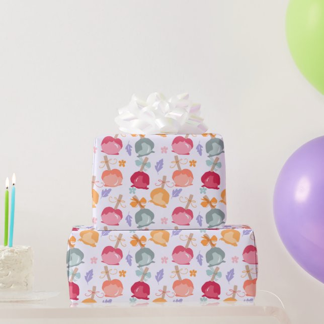 Colourful Candy Apples Wrapping Paper (Party Gifts)