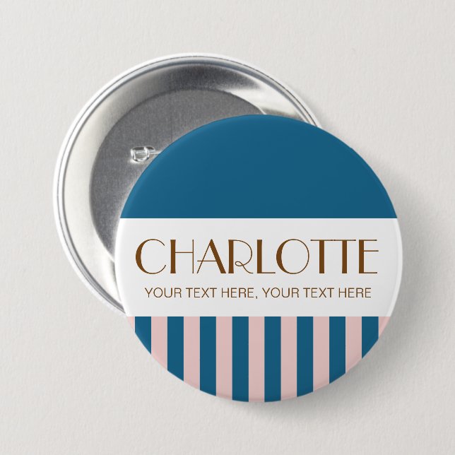 Colourful Candy Bright Colour Trendy Modern Stripe 3 Inch Round Button (Front & Back)