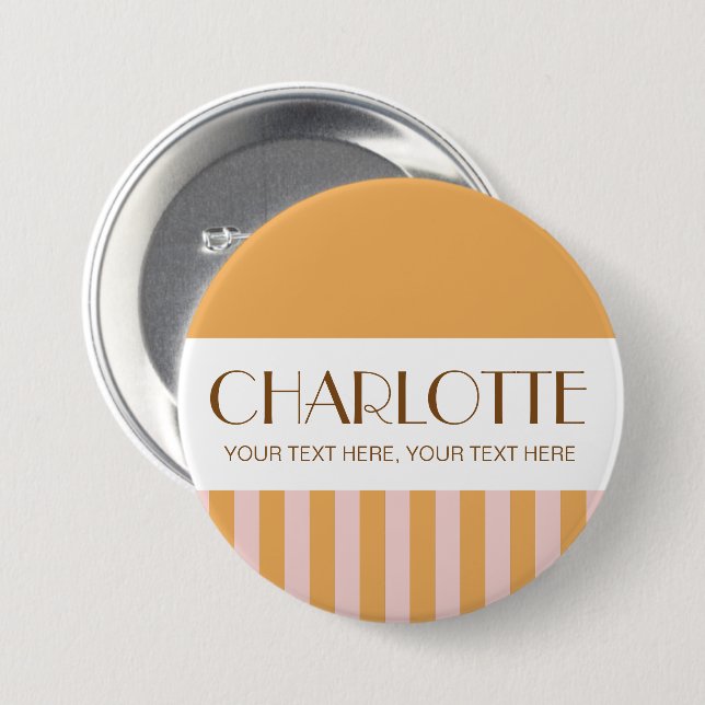 Colourful Candy Bright Colour Trendy Modern Stripe 3 Inch Round Button (Front & Back)