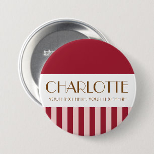 Colourful Candy Bright Colour Trendy Modern Stripe 3 Inch Round Button