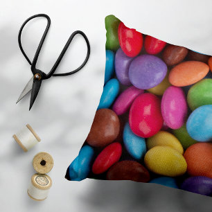 Colourful Candy, Candy Buttons, Sweets, Food Accent Pillow